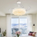 Modern cream cloud ceiling fan light with silver blades for bedroom