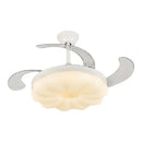 Modern cream cloud ceiling fan light with silver blades for bedroom