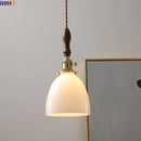Modern cream glass copper led pendant light for dining room