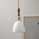 Modern cream glass copper led pendant light for dining room