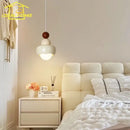 Modern cream & pink stacked resin pendant light bedroom decorbites cream