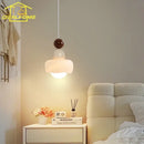 Modern cream & pink stacked resin pendant light bedroom decorbites cream