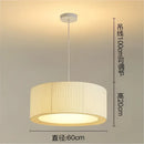 Modern cream pleated designer led fabric pendant light bedroom