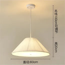 Modern cream pleated designer led fabric pendant light bedroom