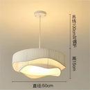 Modern cream pleated designer led fabric pendant light bedroom