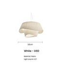 Modern cream pleated designer led fabric pendant light bedroom