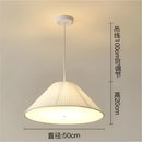 Modern cream pleated designer led fabric pendant light bedroom