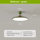 Modern cream & red iron nordic ceiling light bedroom fan