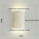 Modern cream ridged ceramic double led wall lamp bathroom light