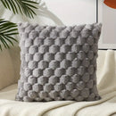 Modern cream textured pom pom decorative pillow covers living room