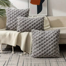 Modern cream textured pom pom decorative pillow covers living room