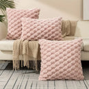 Modern cream textured pom pom decorative pillow covers living room