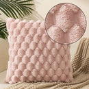 Modern cream textured pom pom decorative pillow covers living room