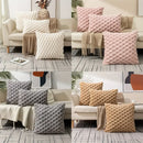 Modern cream textured pom pom decorative pillow covers living room
