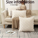 Modern cream textured pom pom decorative pillow covers living room