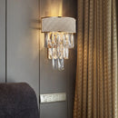 Modern cream wall lamp bedroom crystal prism shade