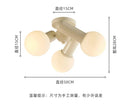 Modern cream wind led ceiling light bedroom frosted glass globe bulbs