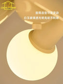 Modern cream wind led ceiling light bedroom frosted glass globe bulbs