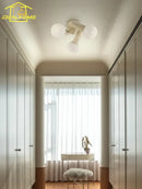 Modern cream wind led ceiling light bedroom frosted glass globe bulbs