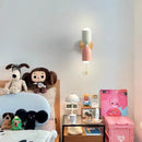 Modern cream zipper wooden wall lamp for bedroom illumination