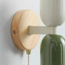 Modern cream zipper wooden wall lamp for bedroom illumination
