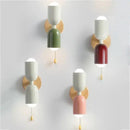 Modern cream zipper wooden wall lamp for bedroom illumination