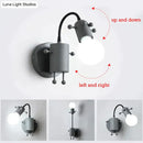 Modern creative minimalism metal robot ant wall sconce bedroom light