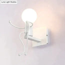 Modern creative minimalism metal robot ant wall sconce bedroom light