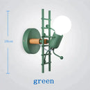 Modern creative minimalism metal robot ant wall sconce bedroom light