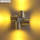 Modern cross aluminum wall mount lamp bedroom silver brushed finish