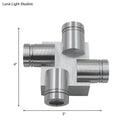 Modern cross aluminum wall mount lamp bedroom silver brushed finish