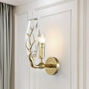 Modern crystal antler sconce light bedroom gold wall mount lamp