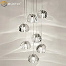 Modern crystal ball nordic led chandelier staircase pendant light