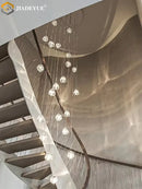 Modern crystal ball nordic led chandelier staircase pendant light