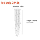 Modern crystal ball nordic led chandelier staircase pendant light