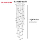 Modern crystal ball nordic led chandelier staircase pendant light
