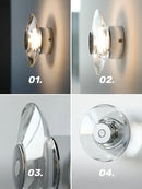 Modern crystal bedside wall lamp bedroom clear glass and chrome