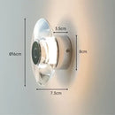 Modern crystal bedside wall lamp bedroom clear glass and chrome