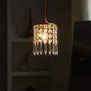 Modern crystal brass led pendant light dining room cascading beads