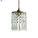 Modern crystal brass led pendant light dining room cascading beads