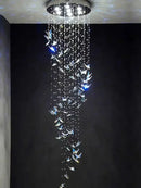 Modern crystal butterfly pendant light living room chandelier