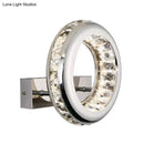 Modern crystal chrome sconce light fixture – living room led ring
