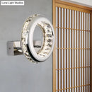 Modern crystal chrome sconce light fixture – living room led ring