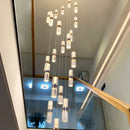 Modern crystal columnar chandelier stair lamp for living room