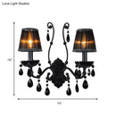 Modern crystal cone wall mount sconce in black for living room