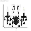 Modern crystal cone wall mount sconce in black for living room