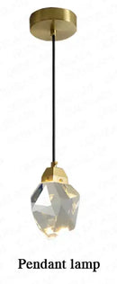 Modern crystal copper led wall lamp bedroom and stairs accent light