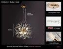Modern crystal dandelion led ceiling chandelier for living room