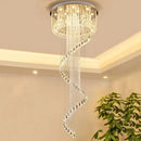 Modern crystal double spiral staircase chandelier for living room