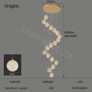 Modern crystal double story led ring chandelier living room light